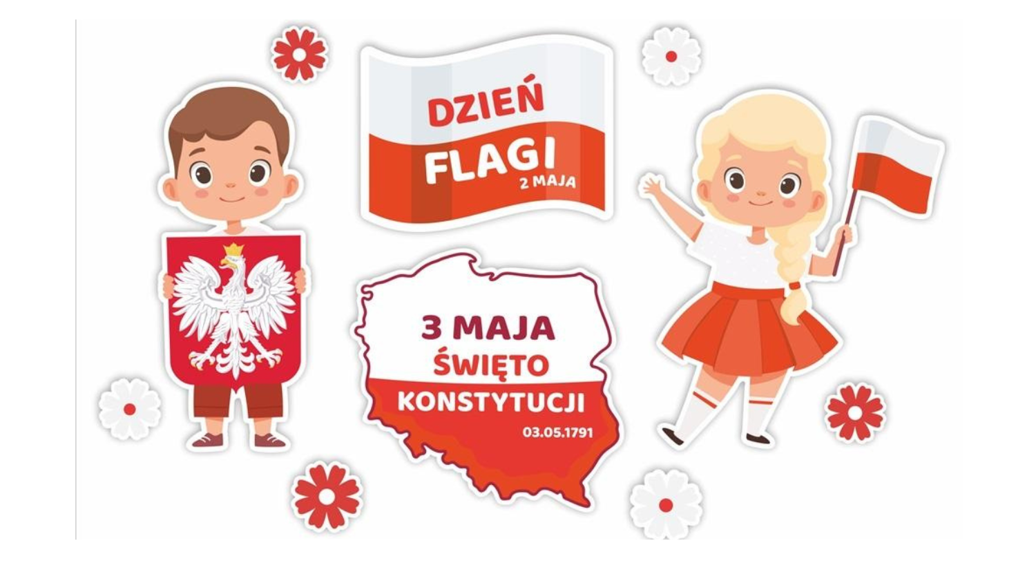 Rodzinne malowanie flagi Polski kredą