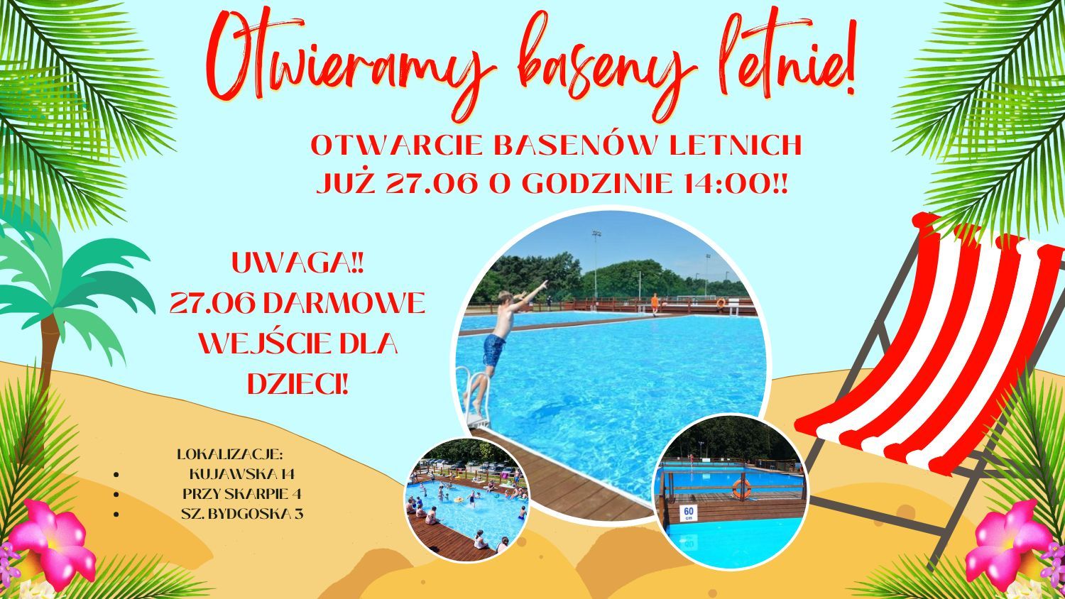 Otwarcie basenów letnich już 27 czerwca 2025 r.